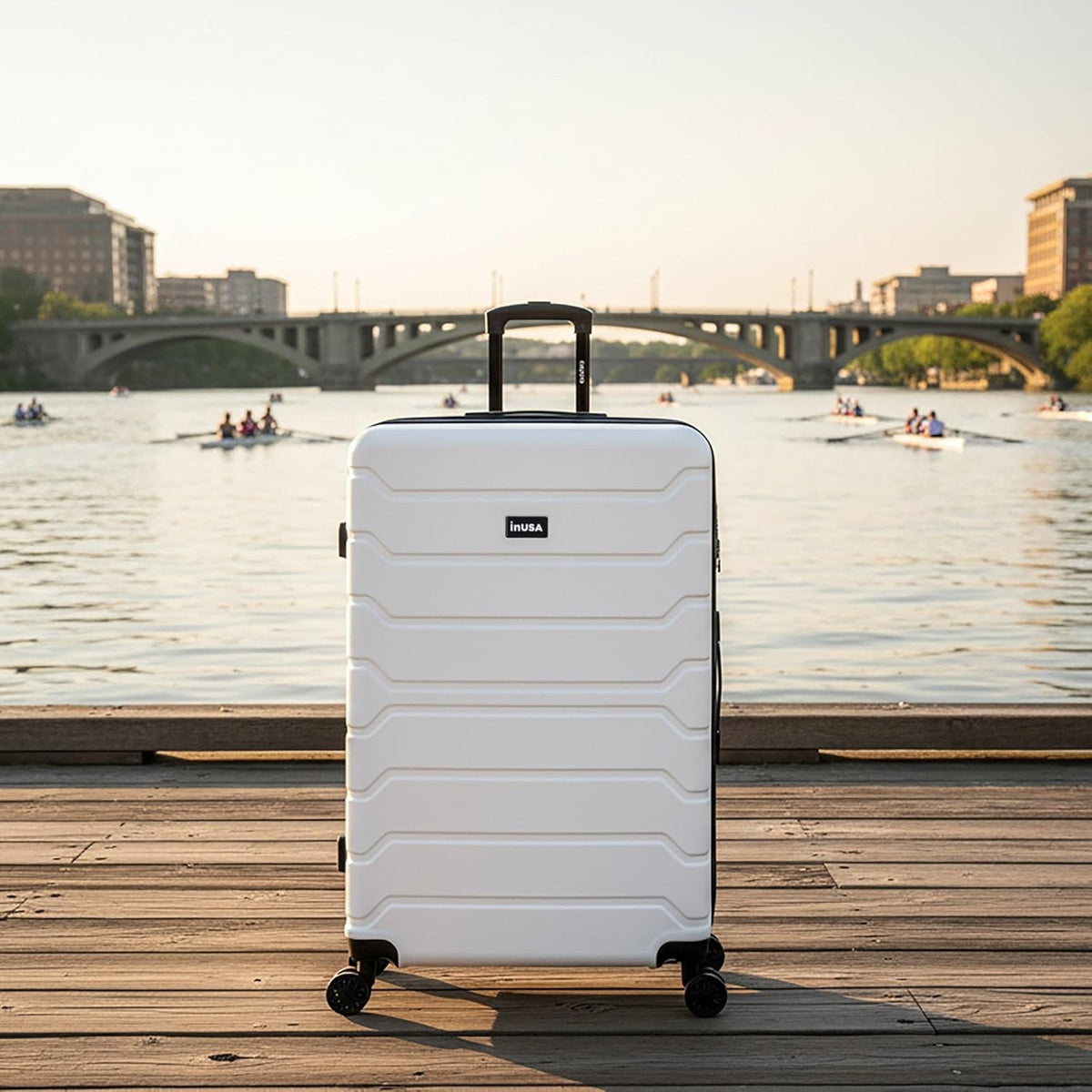 TREND Luggage with Spinner Wheels | Durable Lightweight Hardshell Suitcase, Travel bag with Handle and Trolley, 20-Inch Carry On Small Luggage | Orange