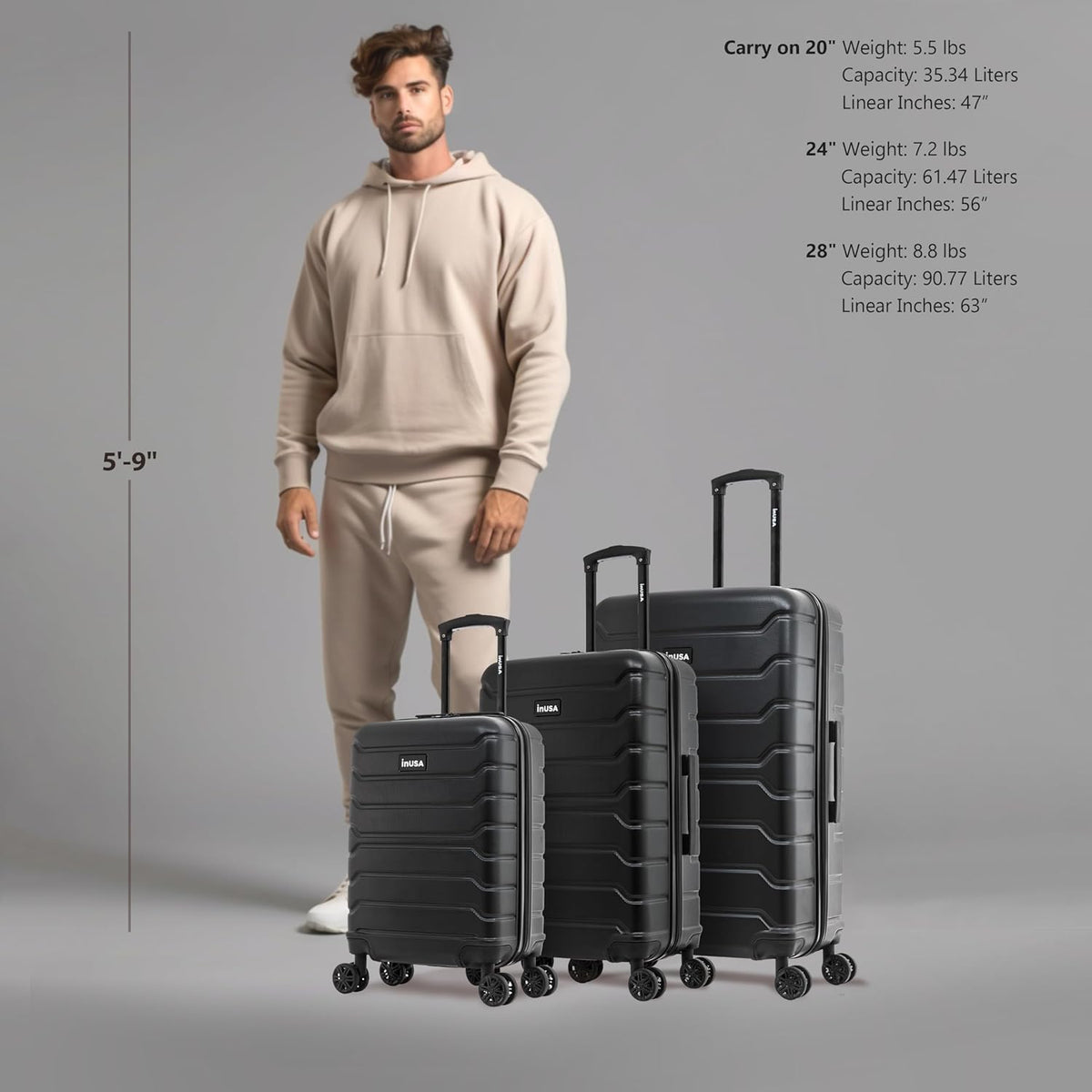 TREND Luggage with Spinner Wheels | Durable Lightweight Hardshell Suitcase, Travel bag with Handle and Trolley, 20-Inch Carry On Small Luggage | Orange