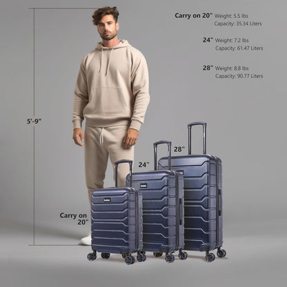 TREND Luggage with Spinner Wheels | Durable Lightweight Hardshell Suitcase, Travel bag with Handle and Trolley, 20-Inch Carry On Small Luggage | Orange