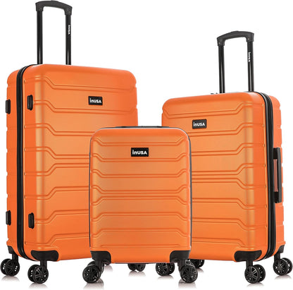 TREND Luggage with Spinner Wheels | Durable Lightweight Hardshell Suitcase, Travel bag with Handle and Trolley, 20-Inch Carry On Small Luggage | Orange