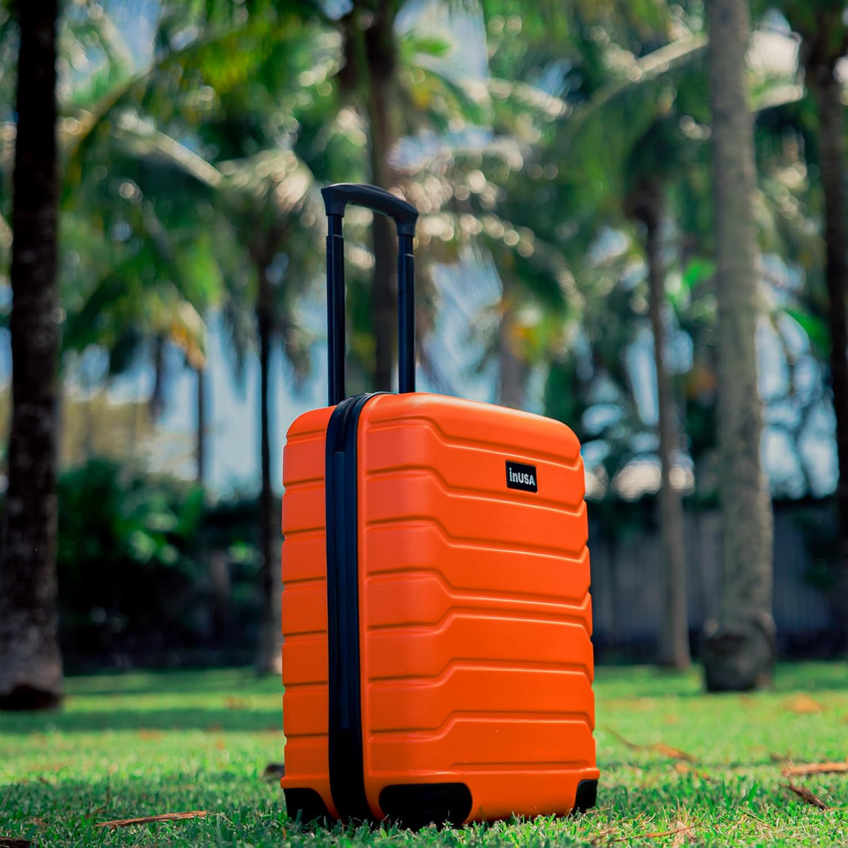 TREND Luggage with Spinner Wheels | Durable Lightweight Hardshell Suitcase, Travel bag with Handle and Trolley, 20-Inch Carry On Small Luggage | Orange