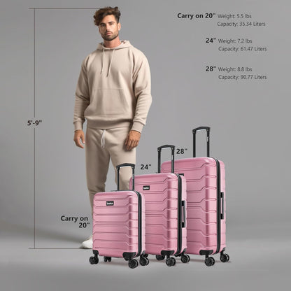 TREND Luggage with Spinner Wheels | Durable Lightweight Hardshell Suitcase, Travel bag with Handle and Trolley, 20-Inch Carry On Small Luggage | Orange