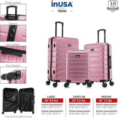 TREND Luggage with Spinner Wheels | Durable Lightweight Hardshell Suitcase, Travel bag with Handle and Trolley, 20-Inch Carry On Small Luggage | Orange