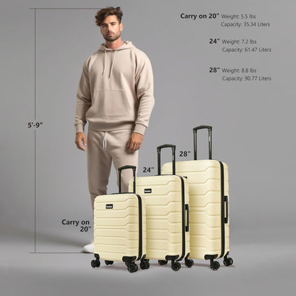TREND Luggage with Spinner Wheels | Durable Lightweight Hardshell Suitcase, Travel bag with Handle and Trolley, 20-Inch Carry On Small Luggage | Orange