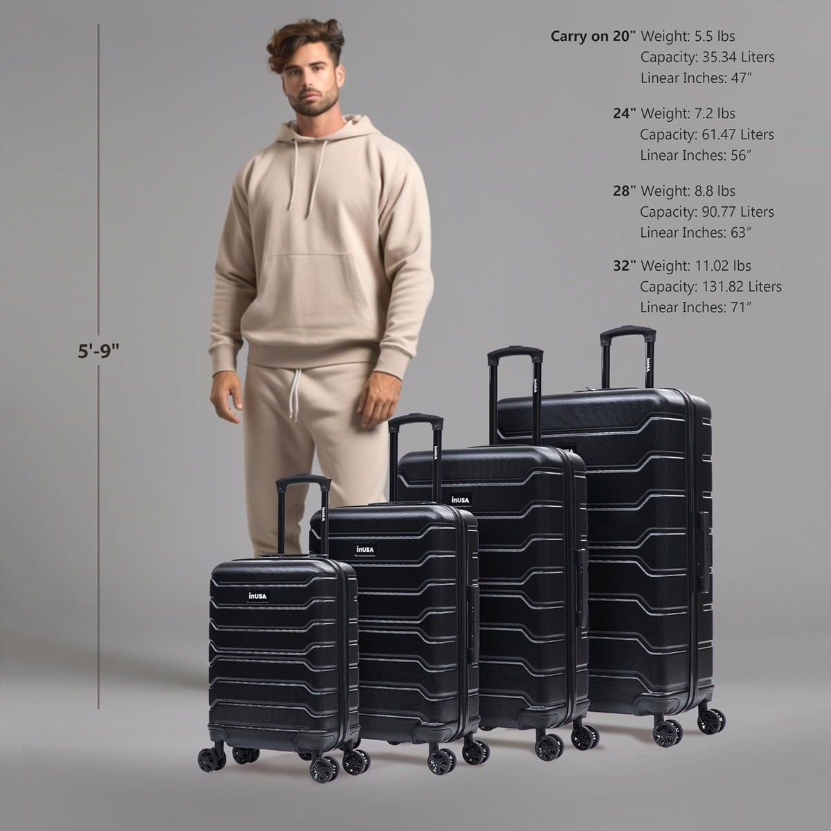 TREND Luggage with Spinner Wheels | Durable Lightweight Hardshell Suitcase, Travel bag with Handle and Trolley, 20-Inch Carry On Small Luggage | Orange