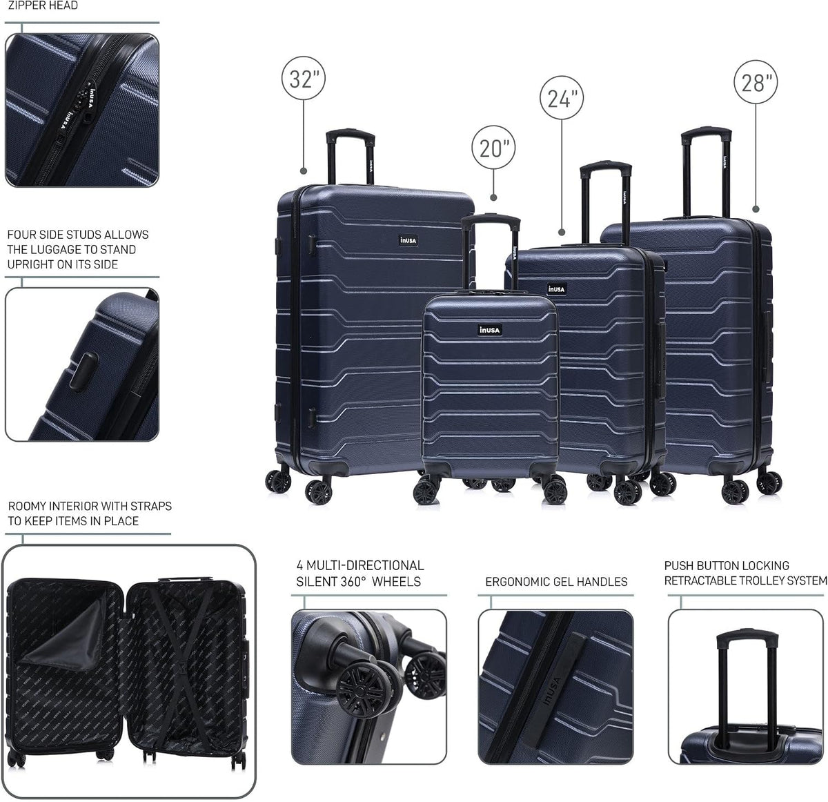 TREND Luggage with Spinner Wheels | Durable Lightweight Hardshell Suitcase, Travel bag with Handle and Trolley, 20-Inch Carry On Small Luggage | Orange