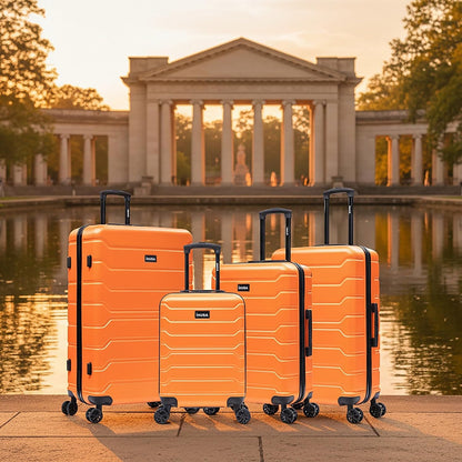TREND Luggage with Spinner Wheels | Durable Lightweight Hardshell Suitcase, Travel bag with Handle and Trolley, 20-Inch Carry On Small Luggage | Orange