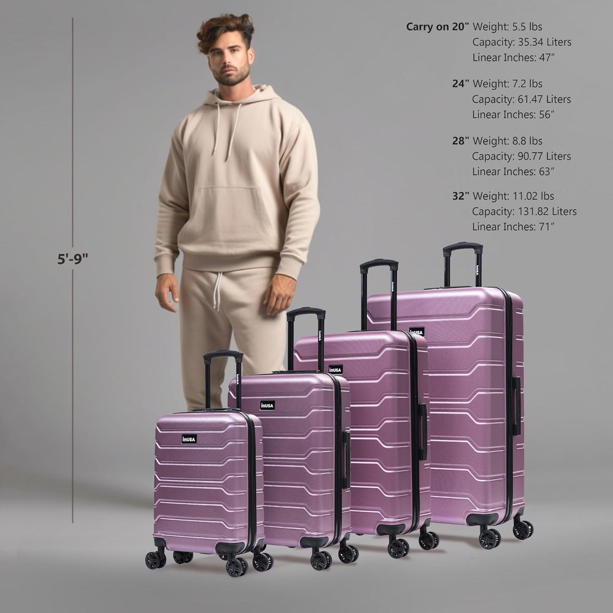 TREND Luggage with Spinner Wheels | Durable Lightweight Hardshell Suitcase, Travel bag with Handle and Trolley, 20-Inch Carry On Small Luggage | Orange