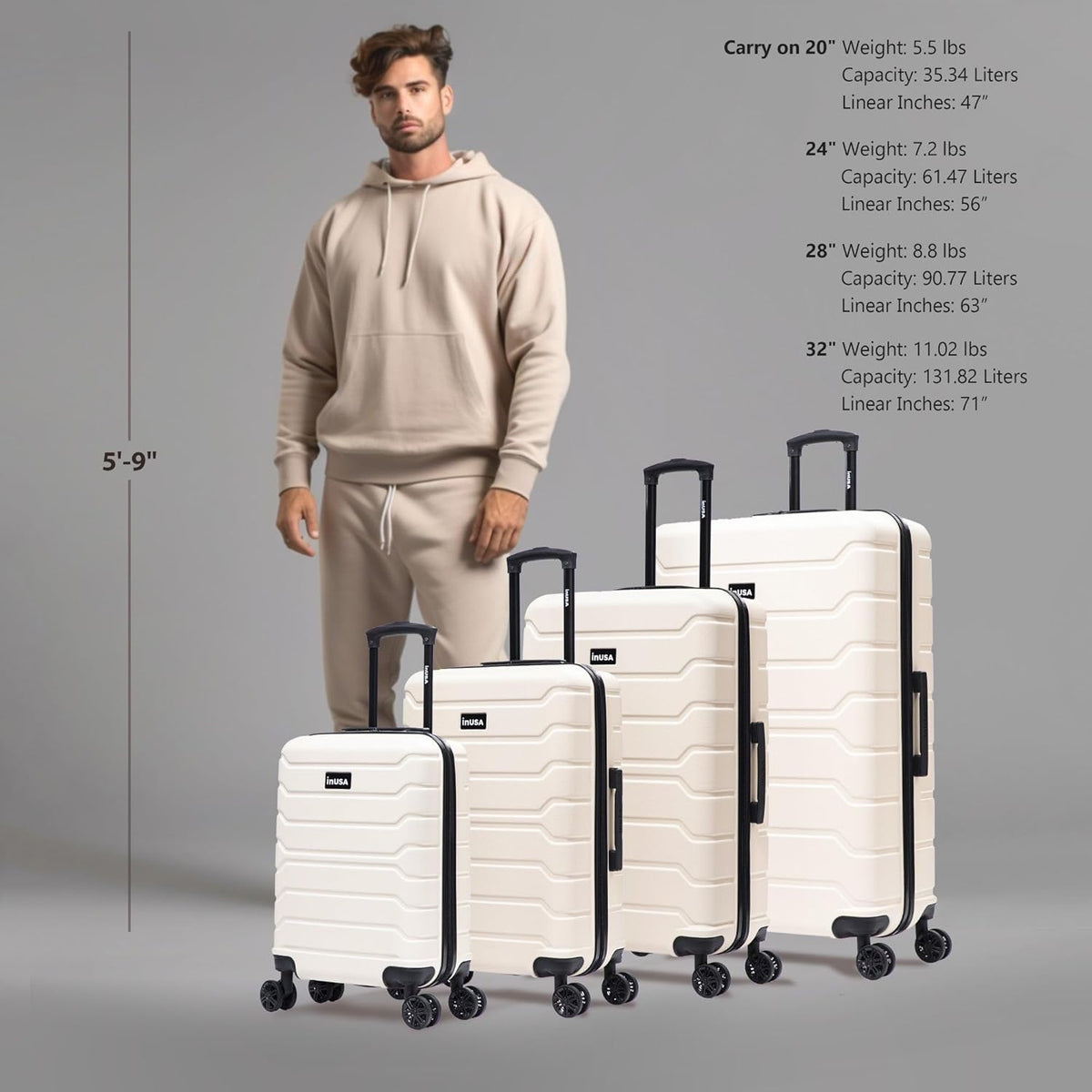 TREND Luggage with Spinner Wheels | Durable Lightweight Hardshell Suitcase, Travel bag with Handle and Trolley, 20-Inch Carry On Small Luggage | Orange