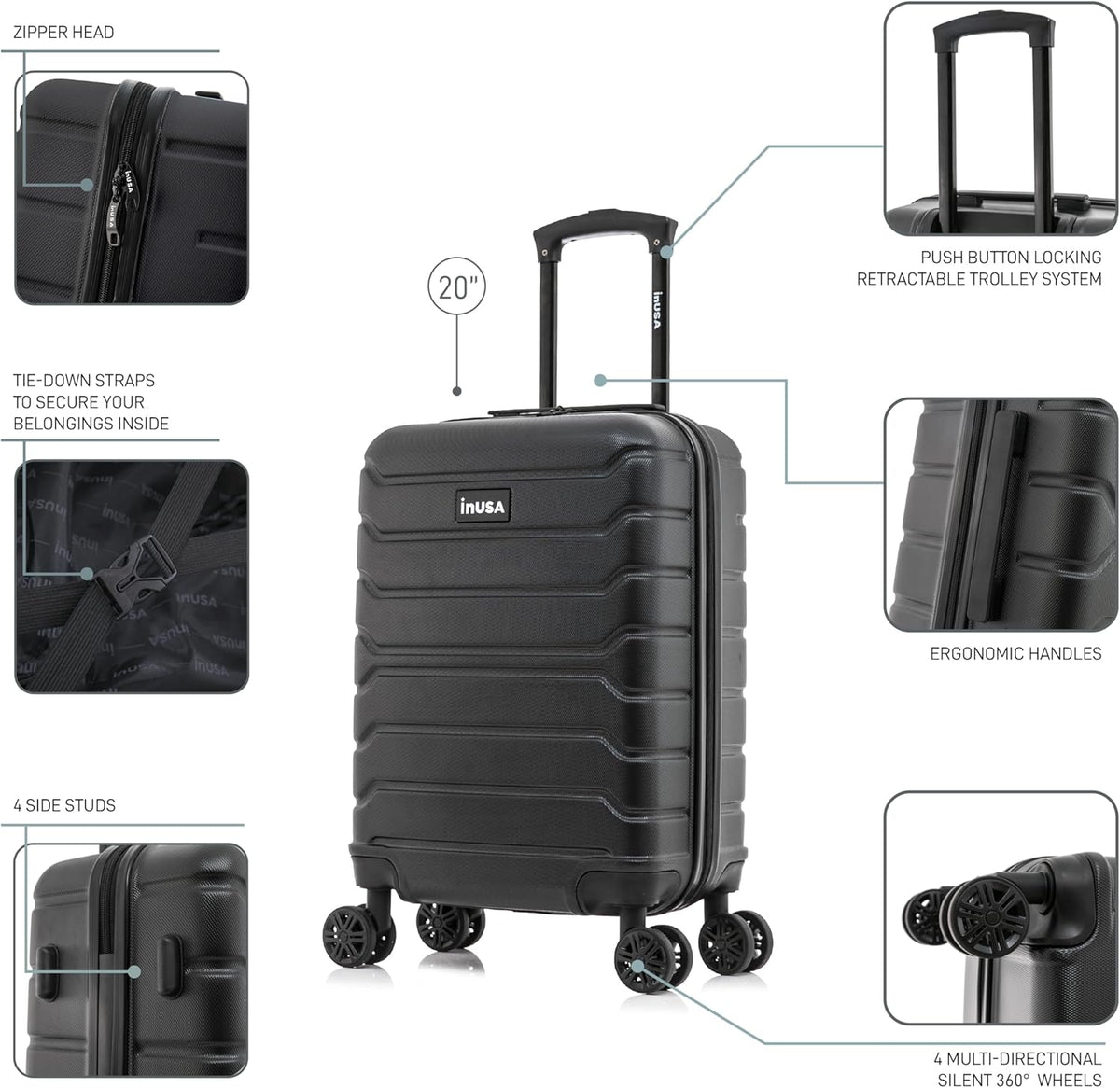 TREND Luggage with Spinner Wheels | Durable Lightweight Hardshell Suitcase, Travel bag with Handle and Trolley, 20-Inch Carry On Small Luggage | Orange