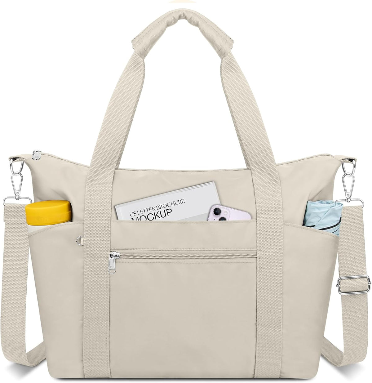 Small Travel Gym Duffel Bag for Women, Weekender Overnight Bag | Waterproof, Nylon, Personal Item Carry on Bags, for Airplanes, Hospital, Sports, Fitness, Dance, Mommy Tote