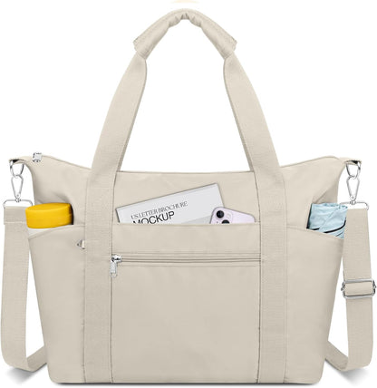 Small Travel Gym Duffel Bag for Women, Weekender Overnight Bag | Waterproof, Nylon, Personal Item Carry on Bags, for Airplanes, Hospital, Sports, Fitness, Dance, Mommy Tote