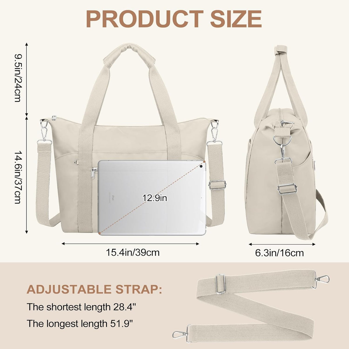 Small Travel Gym Duffel Bag for Women, Weekender Overnight Bag | Waterproof, Nylon, Personal Item Carry on Bags, for Airplanes, Hospital, Sports, Fitness, Dance, Mommy Tote