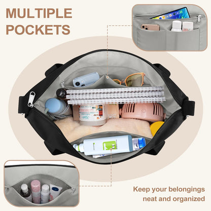 Small Travel Gym Duffel Bag for Women, Weekender Overnight Bag | Waterproof, Nylon, Personal Item Carry on Bags, for Airplanes, Hospital, Sports, Fitness, Dance, Mommy Tote