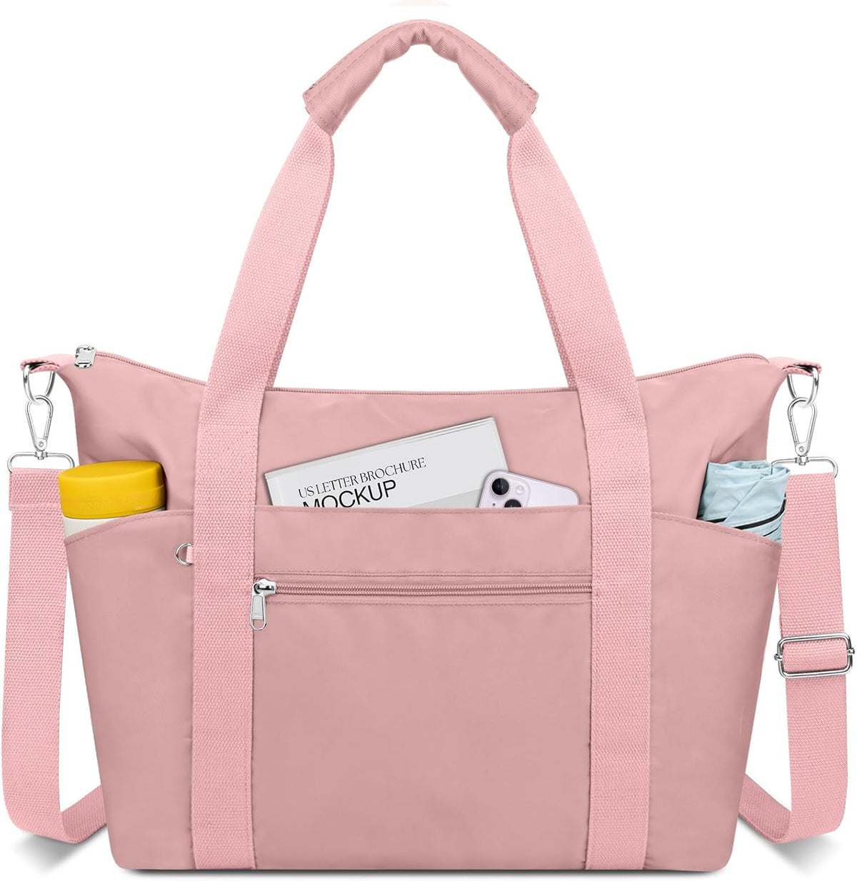 Small Travel Gym Duffel Bag for Women, Weekender Overnight Bag | Waterproof, Nylon, Personal Item Carry on Bags, for Airplanes, Hospital, Sports, Fitness, Dance, Mommy Tote