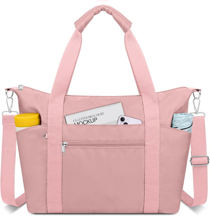 Small Travel Gym Duffel Bag for Women, Weekender Overnight Bag | Waterproof, Nylon, Personal Item Carry on Bags, for Airplanes, Hospital, Sports, Fitness, Dance, Mommy Tote