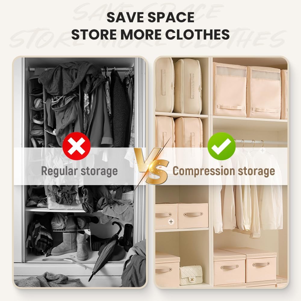 Generic Storage Organizer, 2024 New Ultra Space Saving Self Compression Organizer, Dustproof and Moisture-proof Compression Storage Bag for Comforters, Clothes, Blankets (Blue, Large)