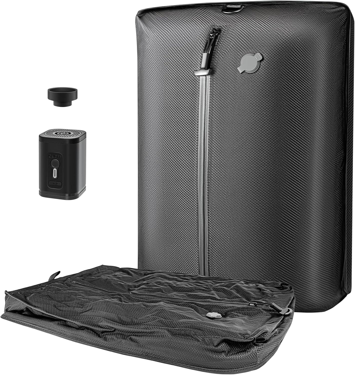 Travel Vacuum Bags for Luggage with Wireless Pump, Reusable Space Saver 33L Compression Clothing Packing Storage Organizer Cube for Carry On Suitcases and Backpack, IP67 Waterproof (1PC+1 Pump)