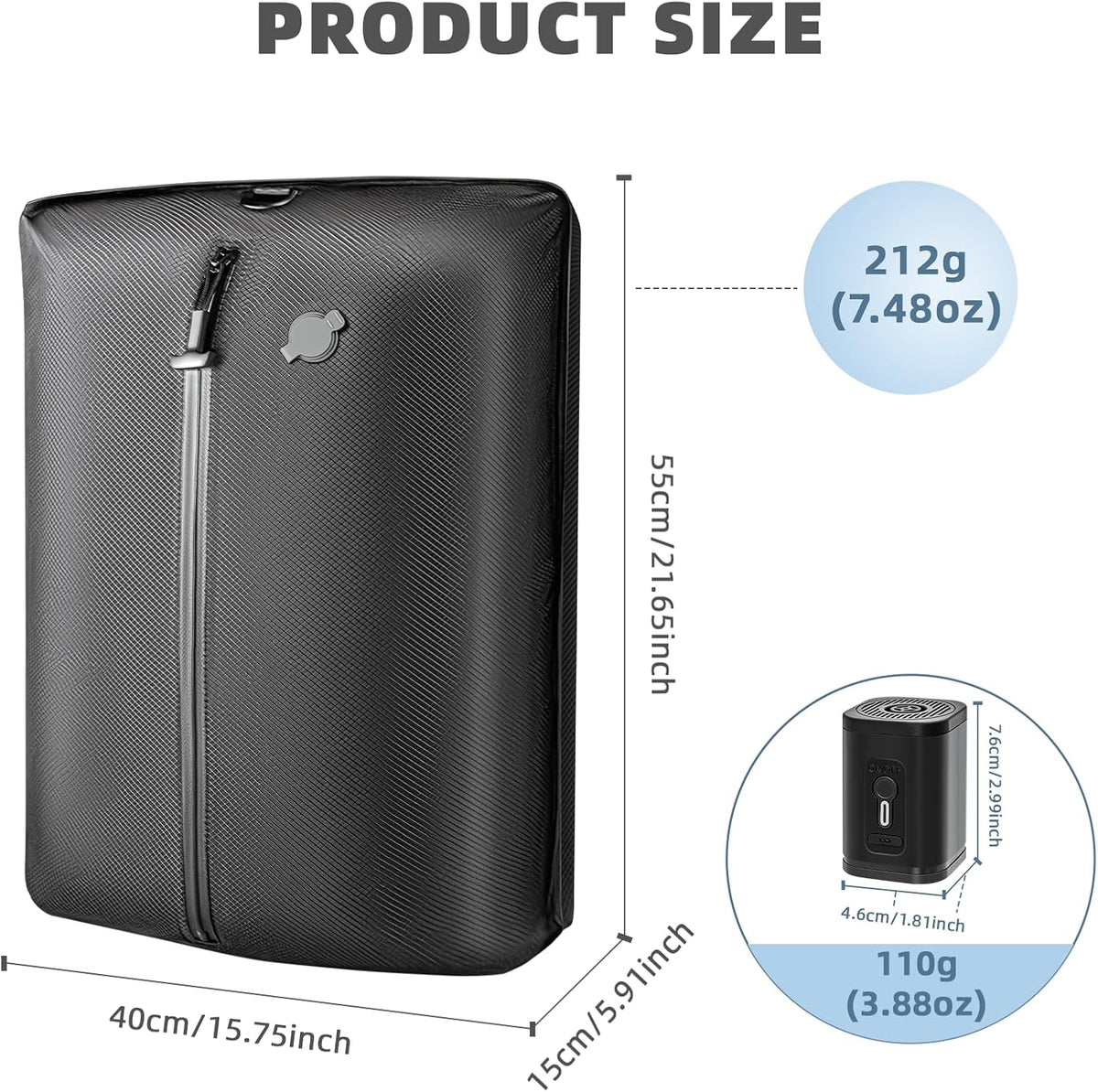 Travel Vacuum Bags for Luggage with Wireless Pump, Reusable Space Saver 33L Compression Clothing Packing Storage Organizer Cube for Carry On Suitcases and Backpack, IP67 Waterproof (1PC+1 Pump)
