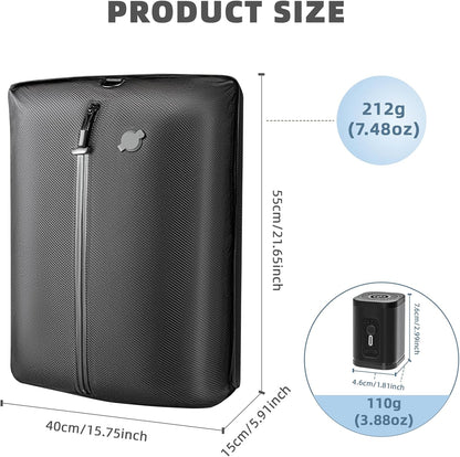 Travel Vacuum Bags for Luggage with Wireless Pump, Reusable Space Saver 33L Compression Clothing Packing Storage Organizer Cube for Carry On Suitcases and Backpack, IP67 Waterproof (1PC+1 Pump)