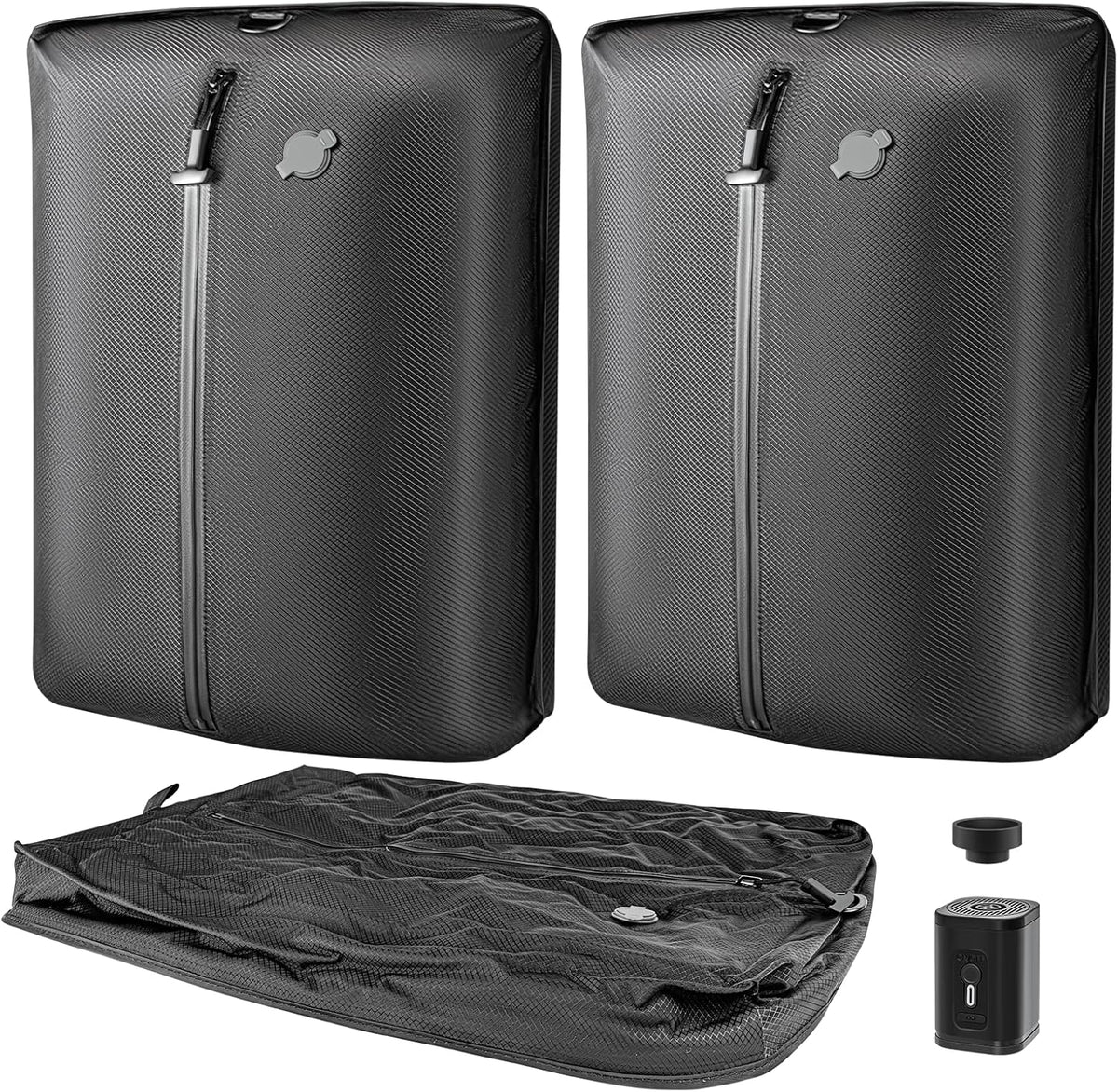 Travel Vacuum Bags for Luggage with Wireless Pump, Reusable Space Saver 33L Compression Clothing Packing Storage Organizer Cube for Carry On Suitcases and Backpack, IP67 Waterproof (1PC+1 Pump)