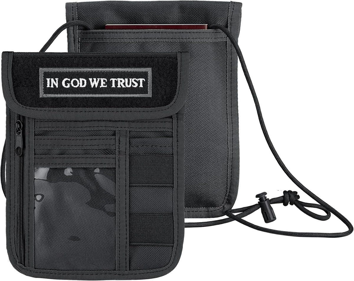 Travel Neck Wallet Tactical Passport Holder ID Card Organizer | Nylon Travel Phone Pouch