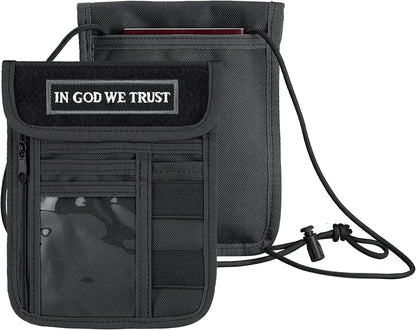 Travel Neck Wallet Tactical Passport Holder ID Card Organizer | Nylon Travel Phone Pouch