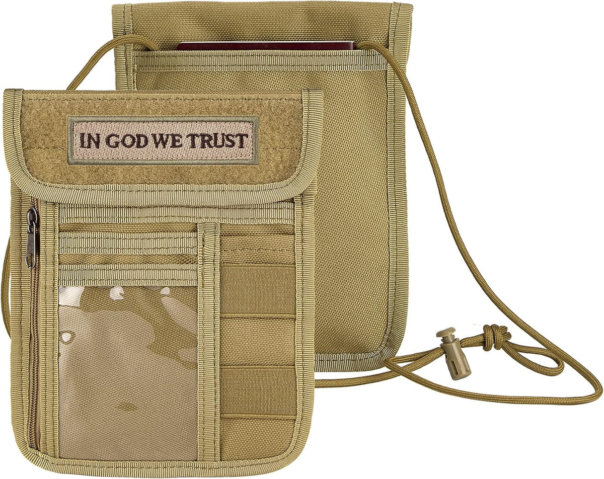 Travel Neck Wallet Tactical Passport Holder ID Card Organizer | Nylon Travel Phone Pouch