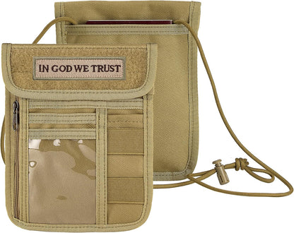 Travel Neck Wallet Tactical Passport Holder ID Card Organizer | Nylon Travel Phone Pouch