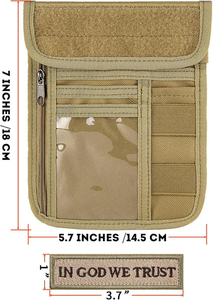 Travel Neck Wallet Tactical Passport Holder ID Card Organizer | Nylon Travel Phone Pouch