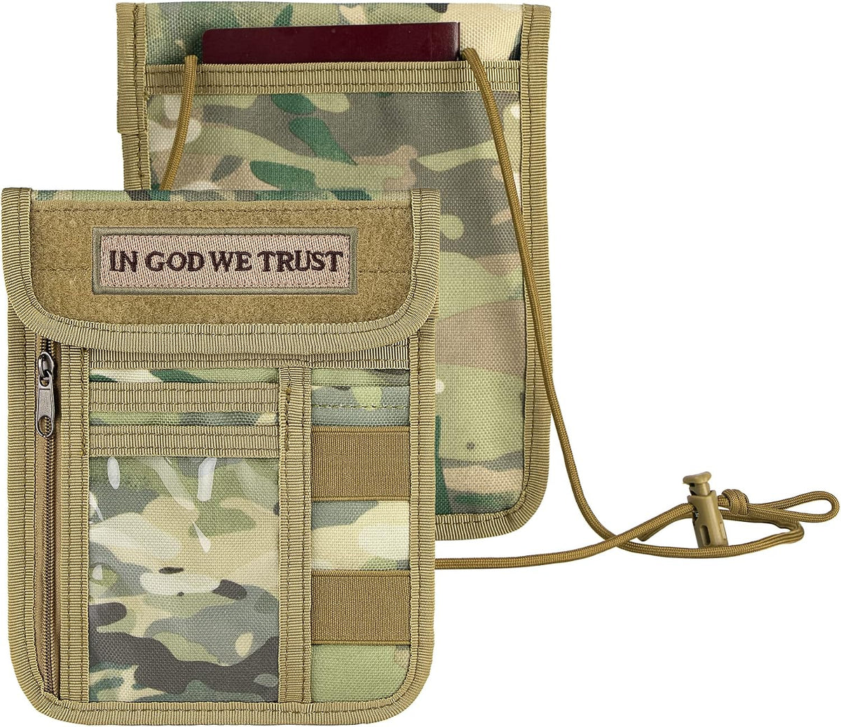 Travel Neck Wallet Tactical Passport Holder ID Card Organizer | Nylon Travel Phone Pouch