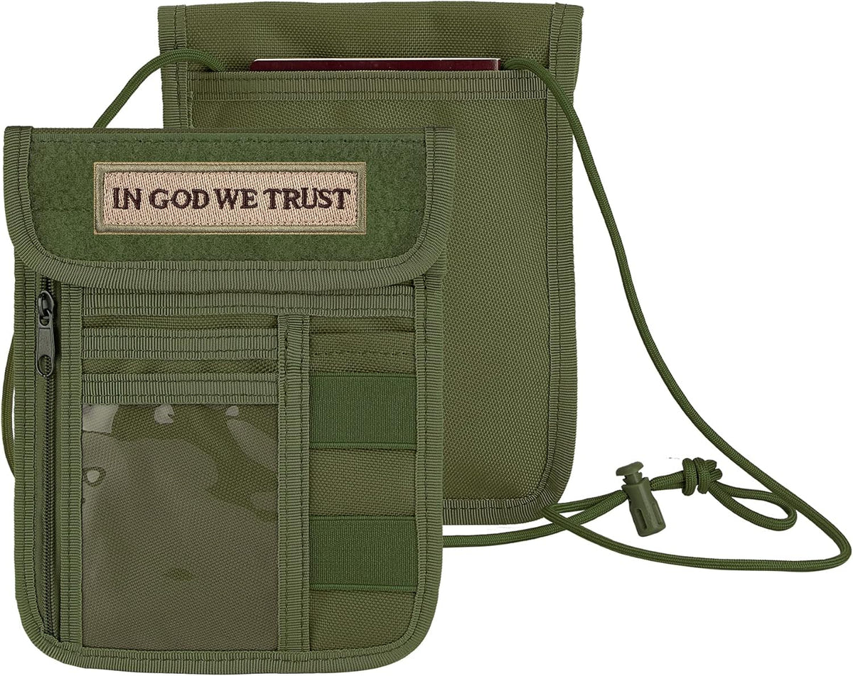 Travel Neck Wallet Tactical Passport Holder ID Card Organizer | Nylon Travel Phone Pouch