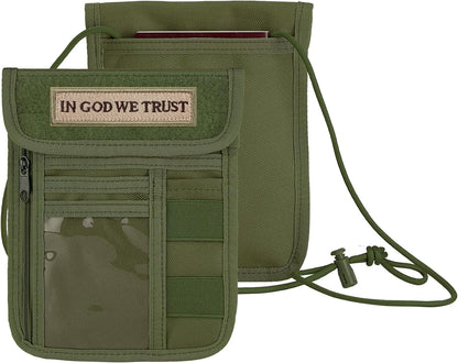 Travel Neck Wallet Tactical Passport Holder ID Card Organizer | Nylon Travel Phone Pouch