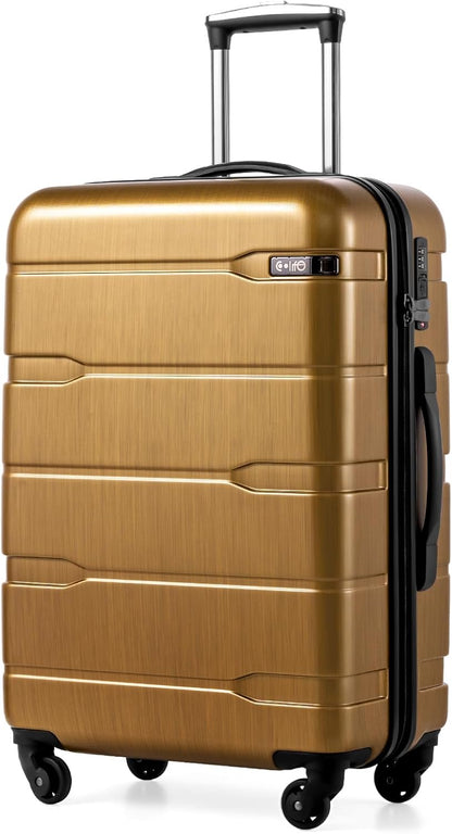 Carry On Luggage 22x14x9 Airline Approved Hardside PC+ABS Suitcase with TSA Lock, Lightweight Rolling Travel Luggage with Spinner Wheels(Caribbean Blue, 20in)