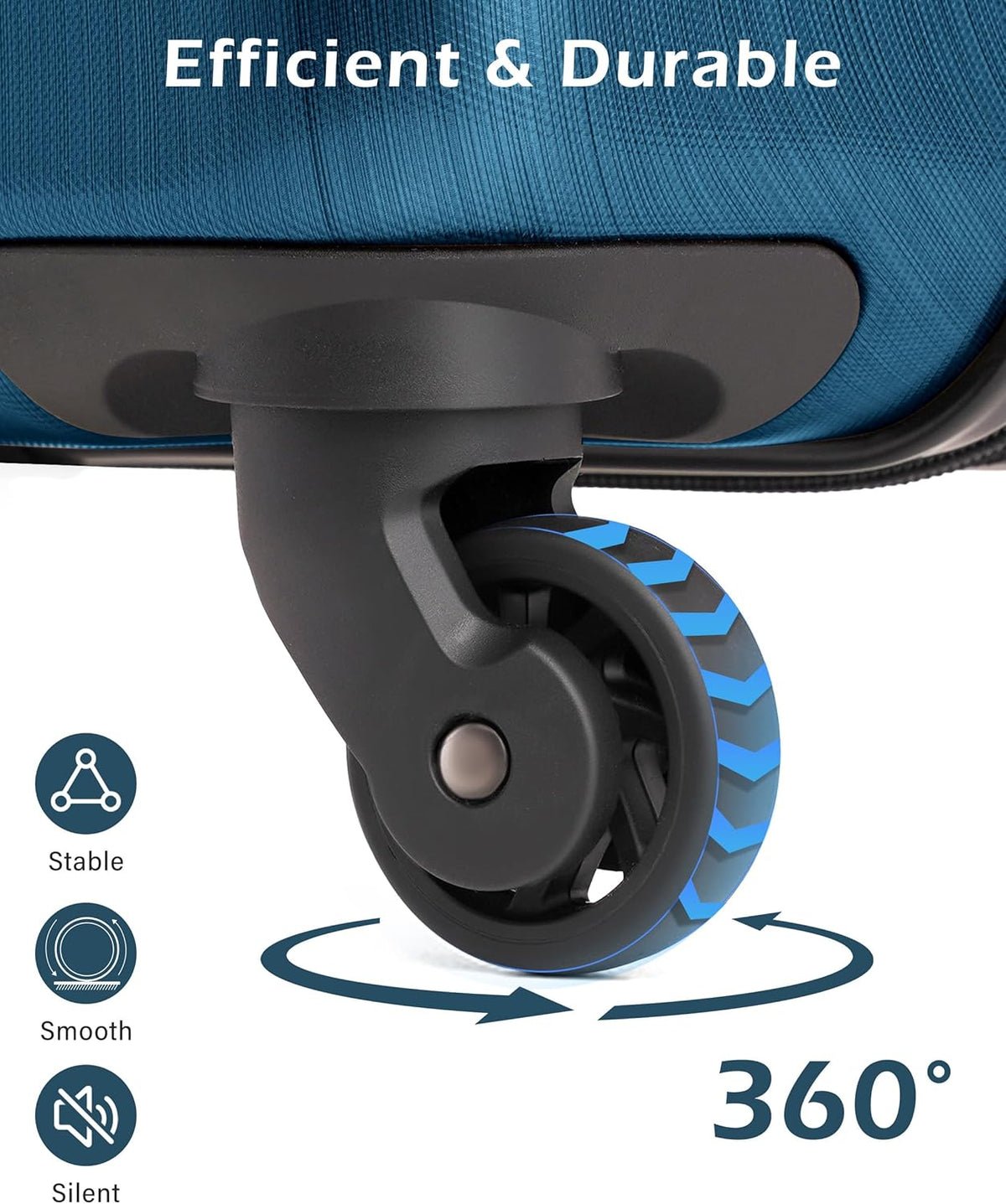 Carry On Luggage 22x14x9 Airline Approved Hardside PC+ABS Suitcase with TSA Lock, Lightweight Rolling Travel Luggage with Spinner Wheels(Caribbean Blue, 20in)