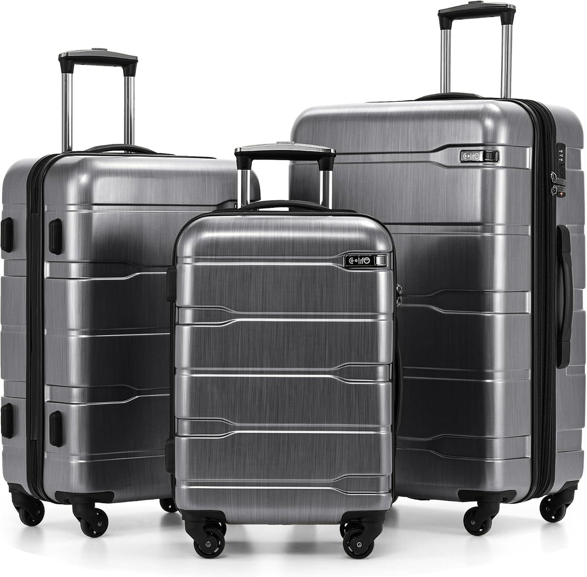 Carry On Luggage 22x14x9 Airline Approved Hardside PC+ABS Suitcase with TSA Lock, Lightweight Rolling Travel Luggage with Spinner Wheels(Caribbean Blue, 20in)