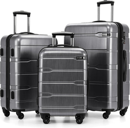 Carry On Luggage 22x14x9 Airline Approved Hardside PC+ABS Suitcase with TSA Lock, Lightweight Rolling Travel Luggage with Spinner Wheels(Caribbean Blue, 20in)