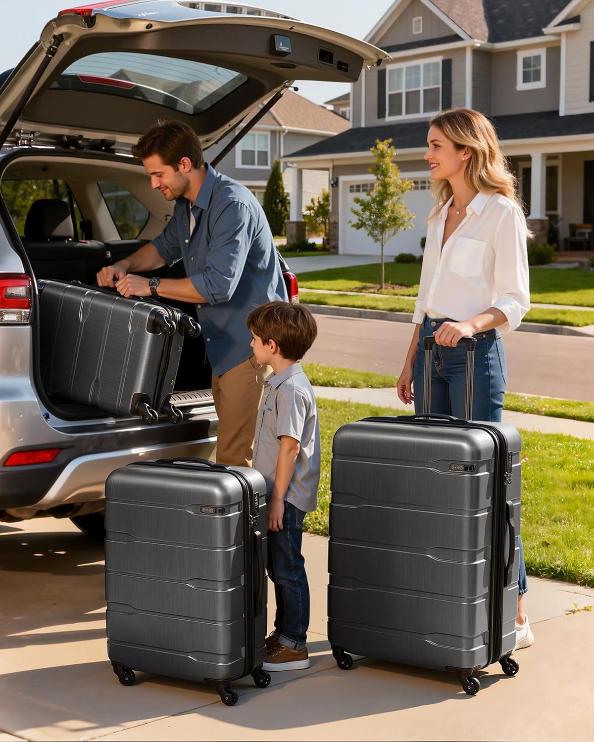 Carry On Luggage 22x14x9 Airline Approved Hardside PC+ABS Suitcase with TSA Lock, Lightweight Rolling Travel Luggage with Spinner Wheels(Caribbean Blue, 20in)