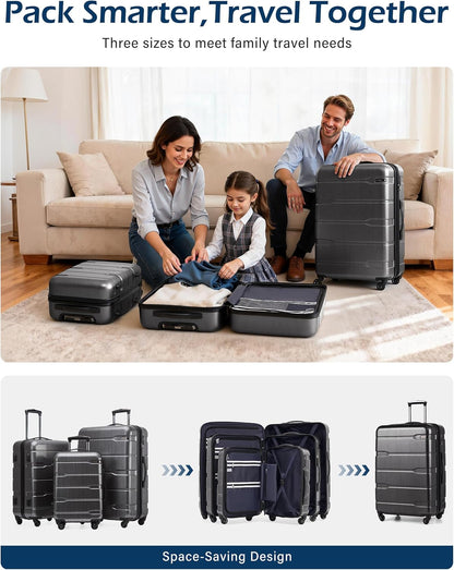 Carry On Luggage 22x14x9 Airline Approved Hardside PC+ABS Suitcase with TSA Lock, Lightweight Rolling Travel Luggage with Spinner Wheels(Caribbean Blue, 20in)