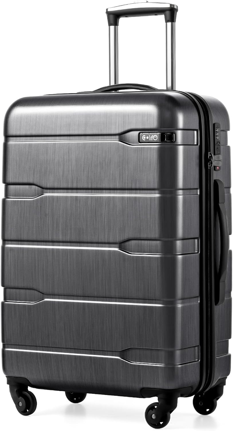 Carry On Luggage 22x14x9 Airline Approved Hardside PC+ABS Suitcase with TSA Lock, Lightweight Rolling Travel Luggage with Spinner Wheels(Caribbean Blue, 20in)