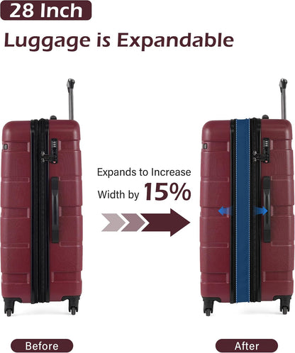 Carry On Luggage 22x14x9 Airline Approved Hardside PC+ABS Suitcase with TSA Lock, Lightweight Rolling Travel Luggage with Spinner Wheels(Caribbean Blue, 20in)