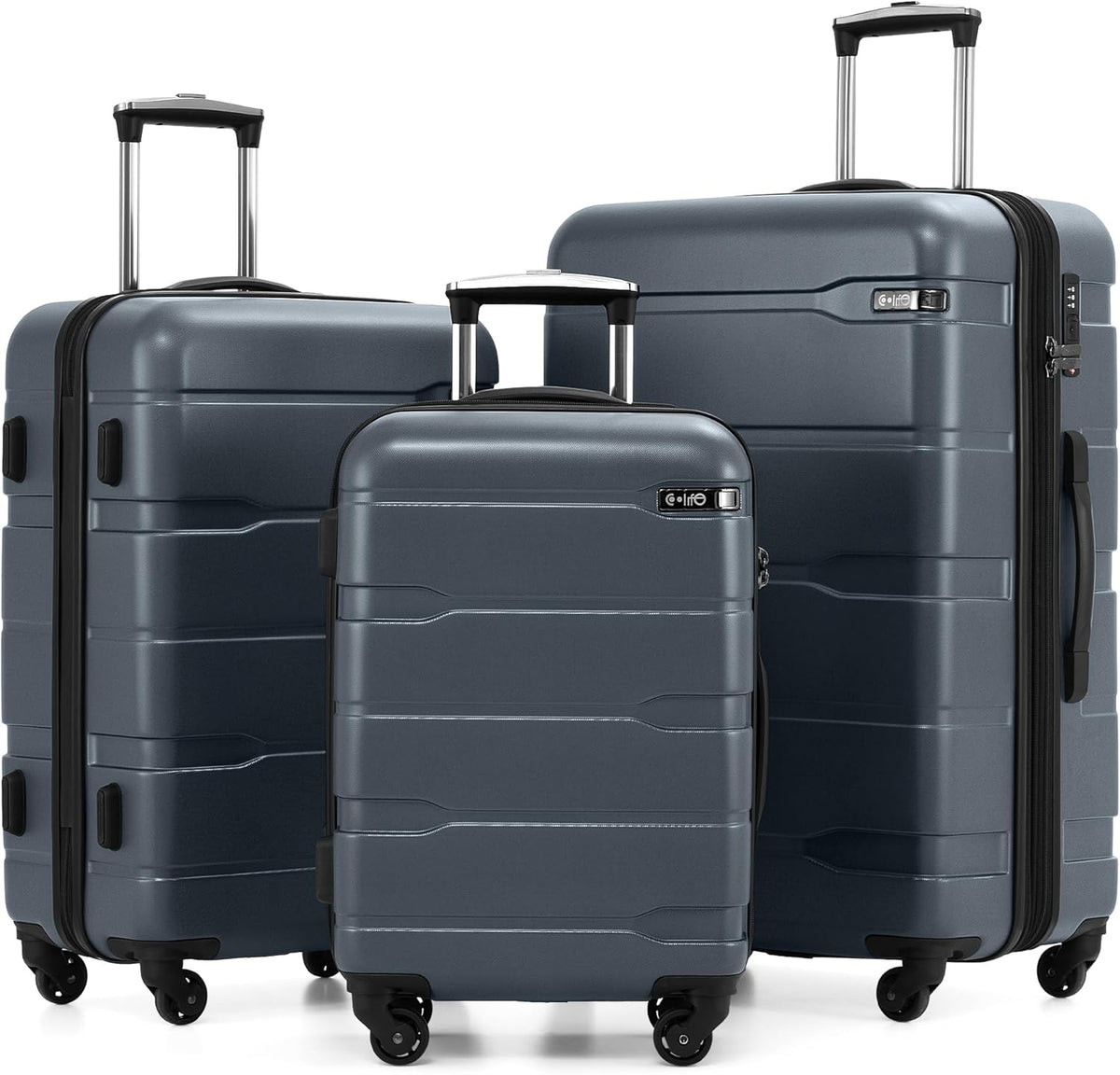 Carry On Luggage 22x14x9 Airline Approved Hardside PC+ABS Suitcase with TSA Lock, Lightweight Rolling Travel Luggage with Spinner Wheels(Caribbean Blue, 20in)