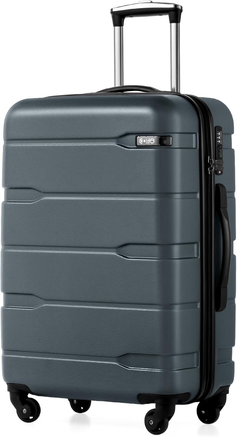 Carry On Luggage 22x14x9 Airline Approved Hardside PC+ABS Suitcase with TSA Lock, Lightweight Rolling Travel Luggage with Spinner Wheels(Caribbean Blue, 20in)