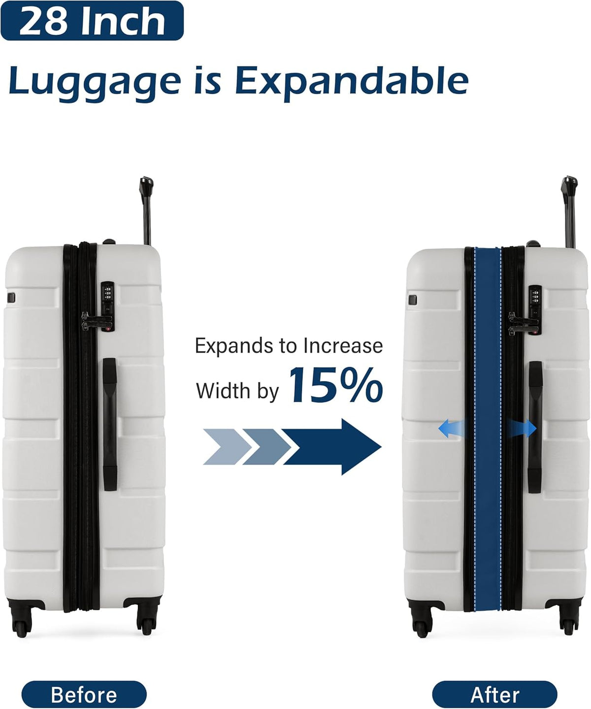 Carry On Luggage 22x14x9 Airline Approved Hardside PC+ABS Suitcase with TSA Lock, Lightweight Rolling Travel Luggage with Spinner Wheels(Caribbean Blue, 20in)