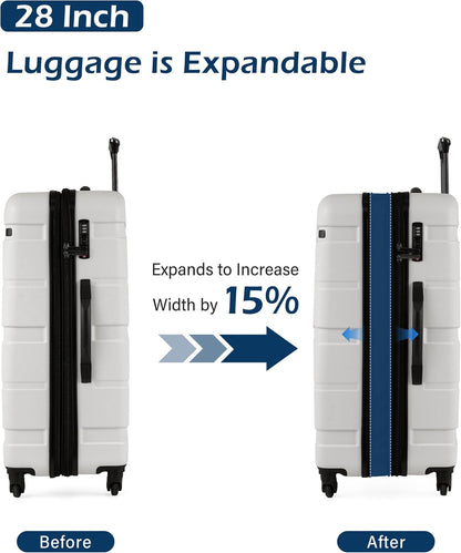 Carry On Luggage 22x14x9 Airline Approved Hardside PC+ABS Suitcase with TSA Lock, Lightweight Rolling Travel Luggage with Spinner Wheels(Caribbean Blue, 20in)