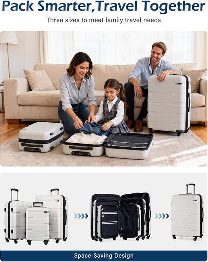 Carry On Luggage 22x14x9 Airline Approved Hardside PC+ABS Suitcase with TSA Lock, Lightweight Rolling Travel Luggage with Spinner Wheels(Caribbean Blue, 20in)