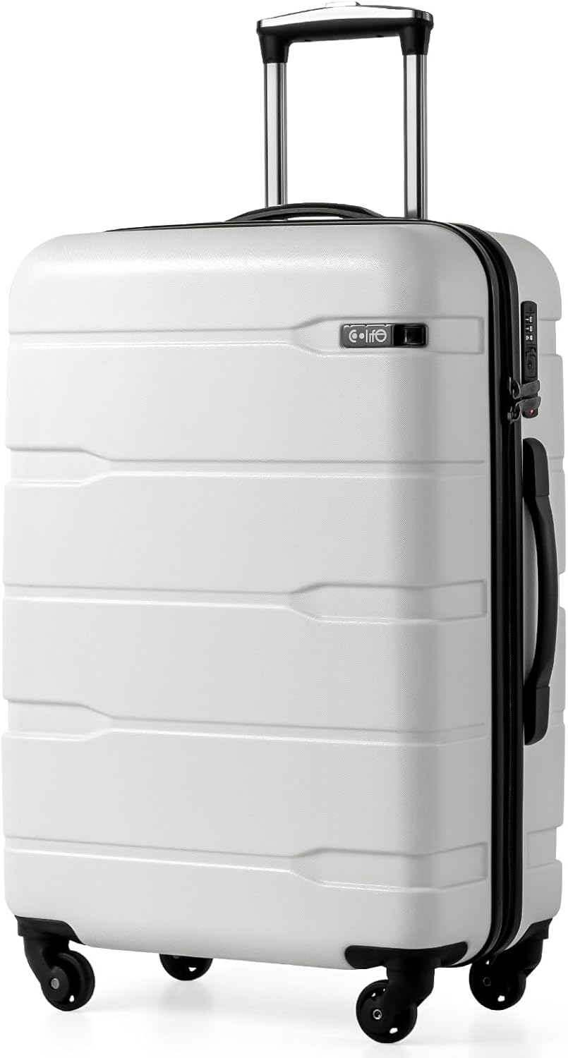Carry On Luggage 22x14x9 Airline Approved Hardside PC+ABS Suitcase with TSA Lock, Lightweight Rolling Travel Luggage with Spinner Wheels(Caribbean Blue, 20in)