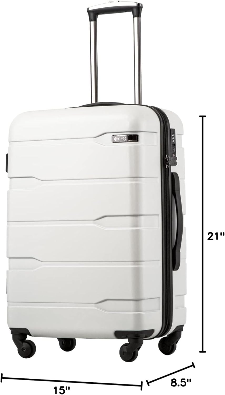 Carry On Luggage 22x14x9 Airline Approved Hardside PC+ABS Suitcase with TSA Lock, Lightweight Rolling Travel Luggage with Spinner Wheels(Caribbean Blue, 20in)