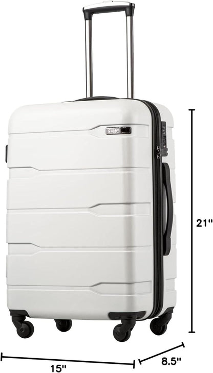 Carry On Luggage 22x14x9 Airline Approved Hardside PC+ABS Suitcase with TSA Lock, Lightweight Rolling Travel Luggage with Spinner Wheels(Caribbean Blue, 20in)