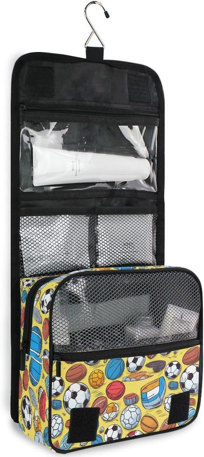 Hanging Travel Toiletry Bag Kit Makeup Case Cosmetics Organizer for Men Women (cow pattern)